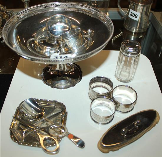 Silver tazza and other small silver